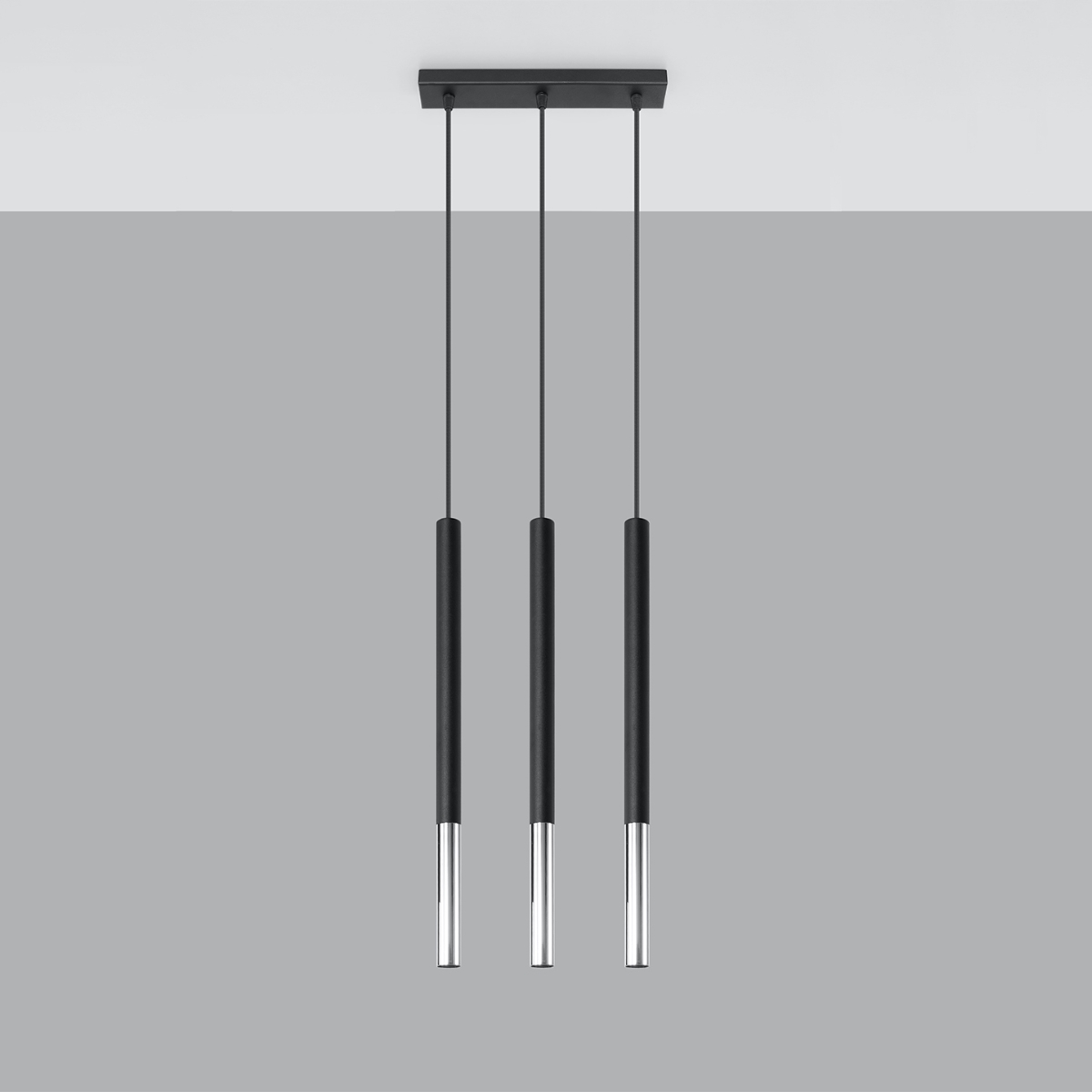 Pendant lamp MOZAICA 3L black/chrome