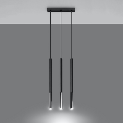 Pendant lamp MOZAICA 3L black/chrome