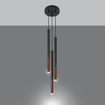 Pendant lamp MOZAICA 3P black/copper