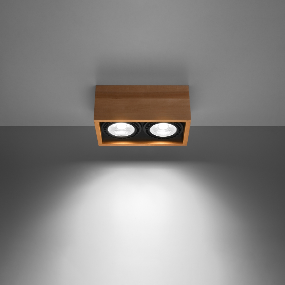 Ceiling lamp QUATRO 2 natural wood