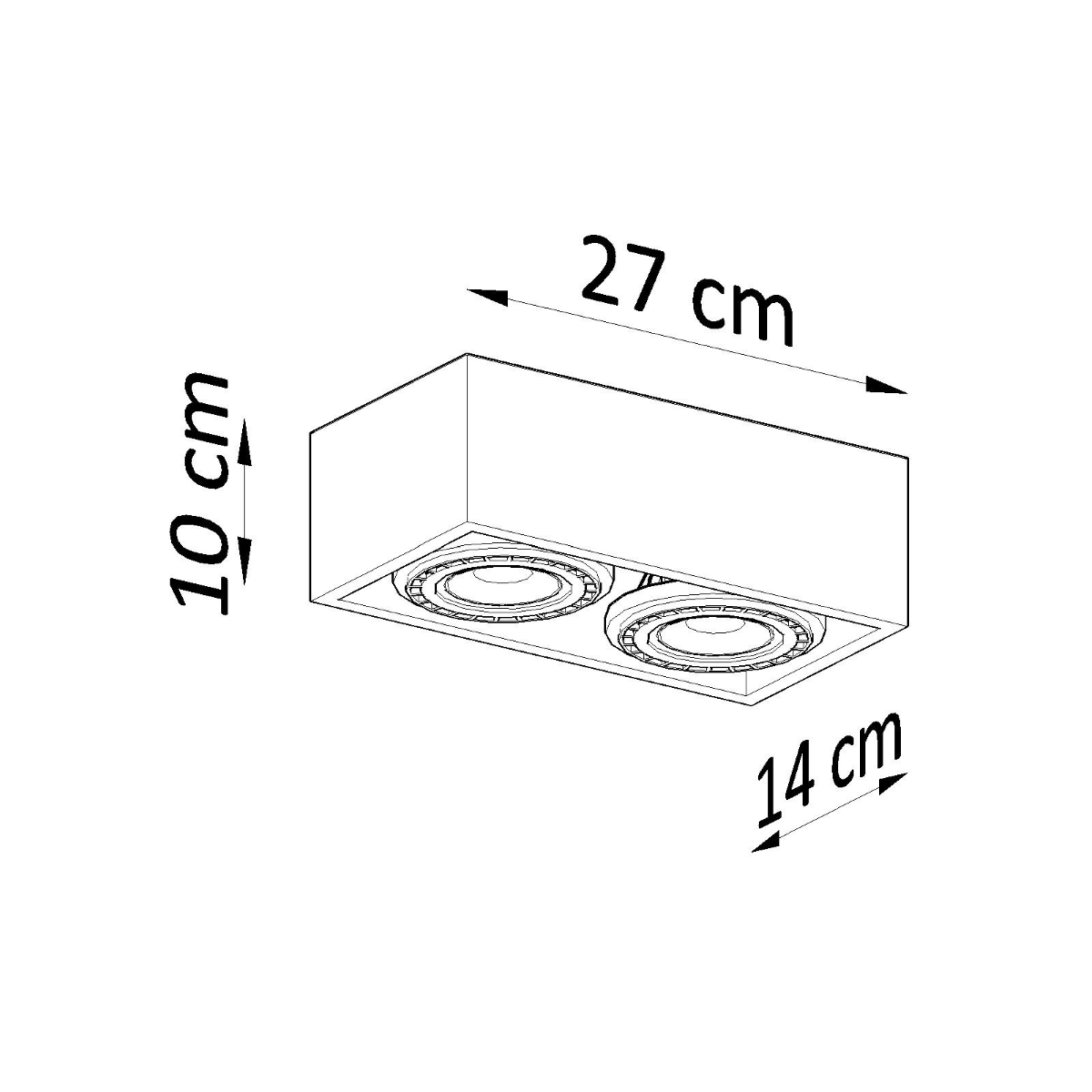 Ceiling lamp QUATRO 2 natural wood