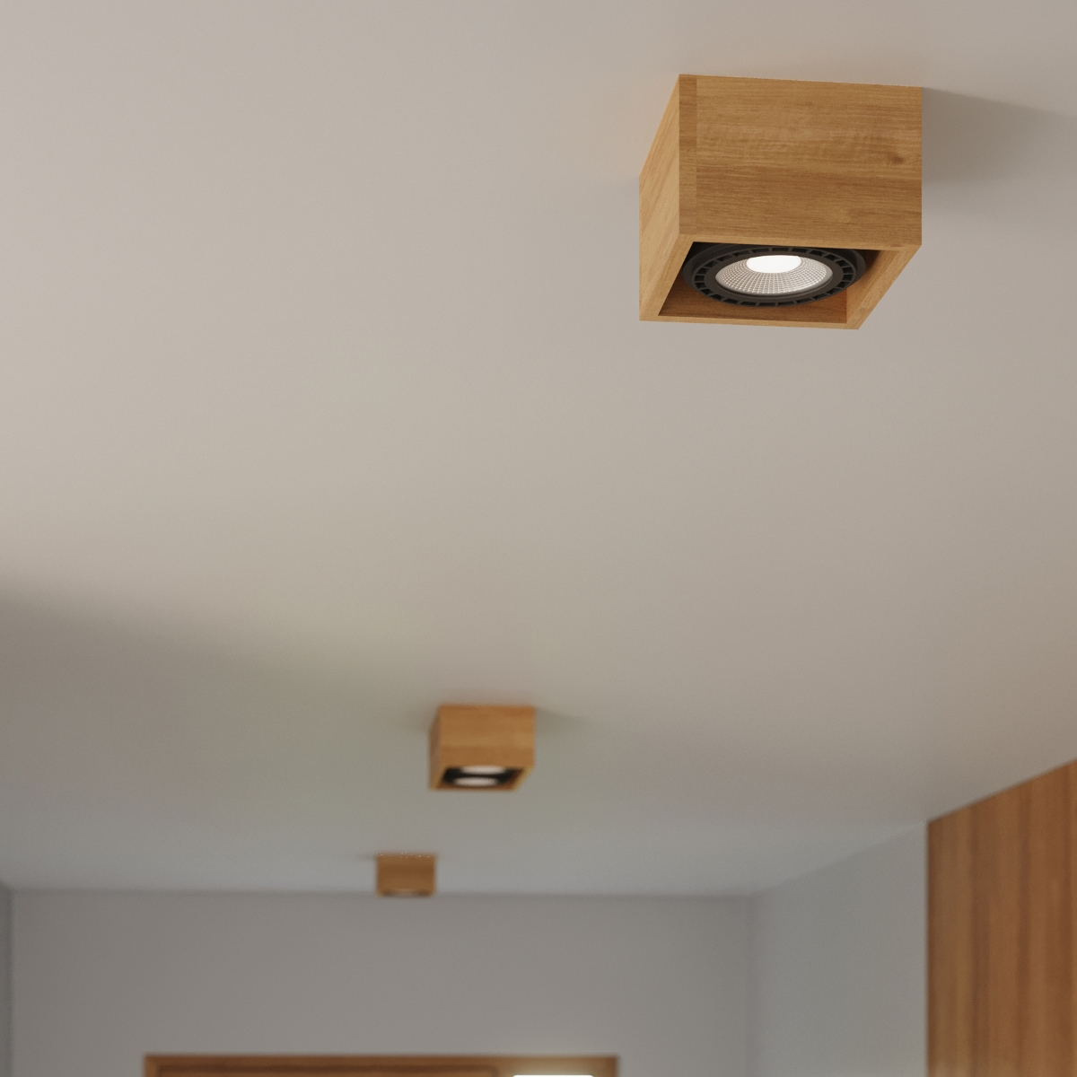 Ceiling lamp QUATRO 2 natural wood