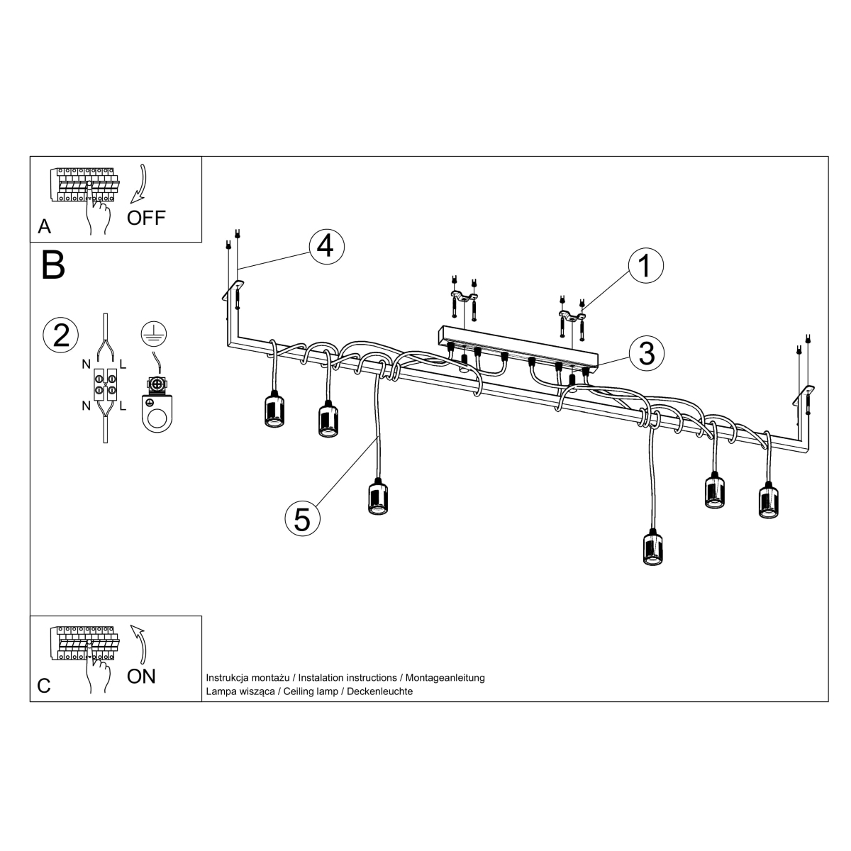 Chandelier SALAMANCA 6 black