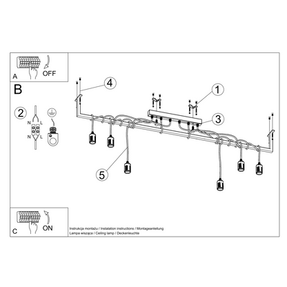 Chandelier SALAMANCA 6 black