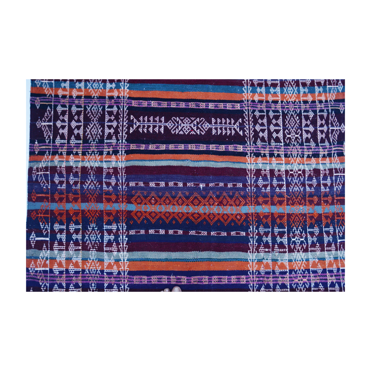 Baluch Soumak Wine Berry Vintage Rug