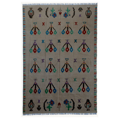 Soumak Peat Beige Kilim Rug