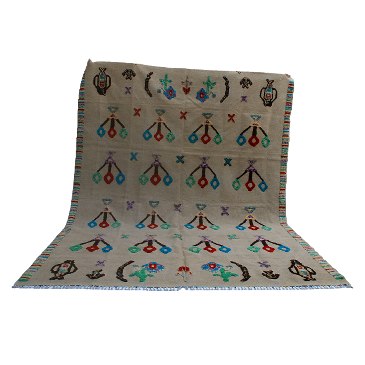 Soumak Peat Beige Kilim Rug