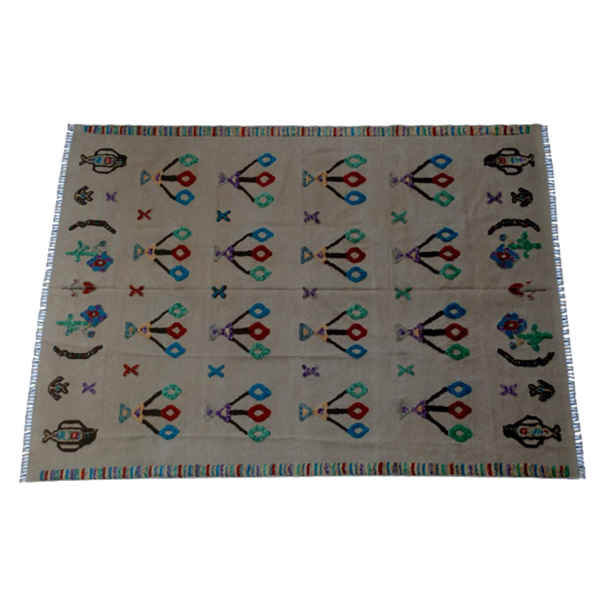 Soumak Peat Beige Kilim Rug