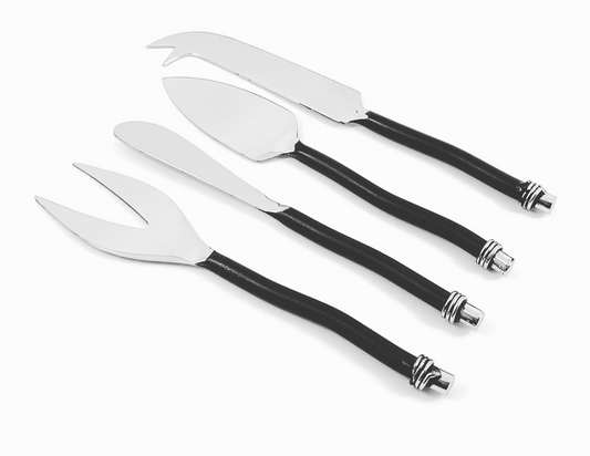 Cheese knives set of 4 (Stainless Steel, curved handle)