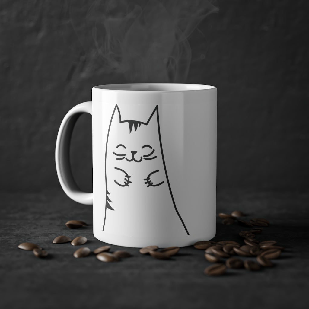 Cute Kitty mug funny cat mug, white, 325 ml / 11 oz Coffee mug, tea mug for kids