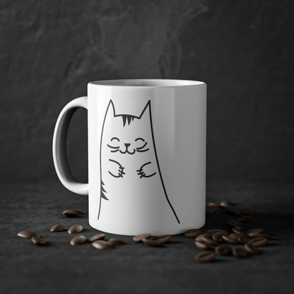 Cute Kitty mug funny cat mug, white, 325 ml / 11 oz Coffee mug, tea mug for kids