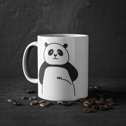 Cute Panda mug funny bear mug, white, 325 ml / 11 oz Coffee mug, tea mug for kids