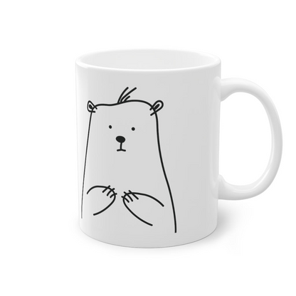 Cute Bear funny mug, white, 325 ml / 11 oz Coffee mug, tea mug for kids