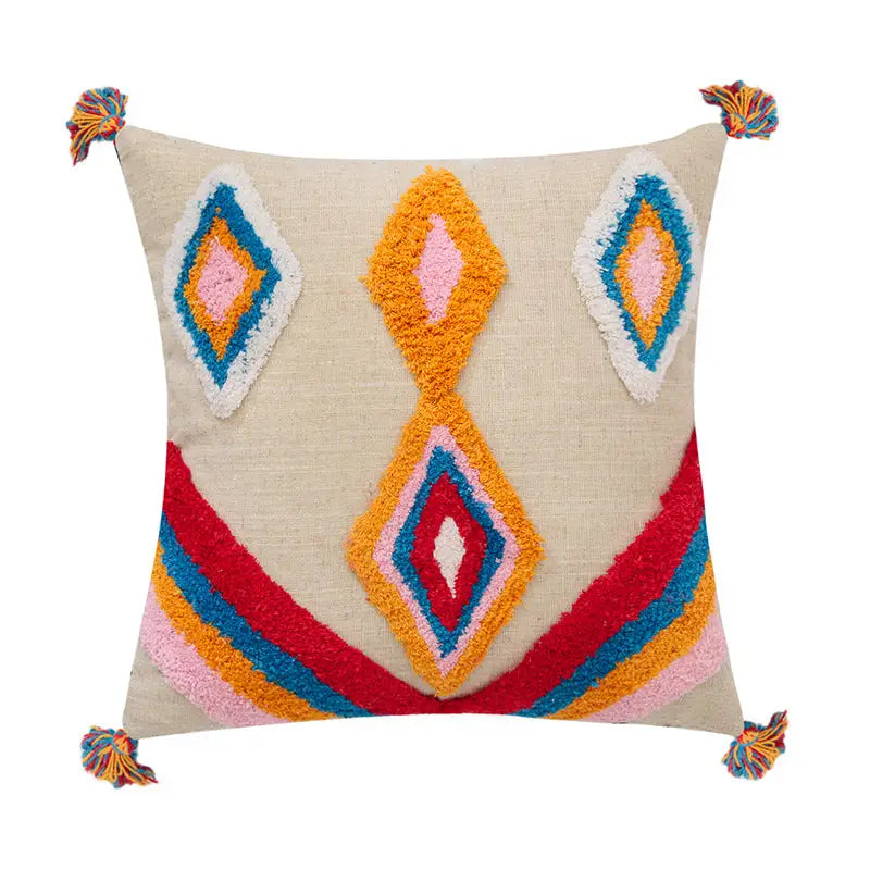 Tassel Tufted Knitted Cushion Cover