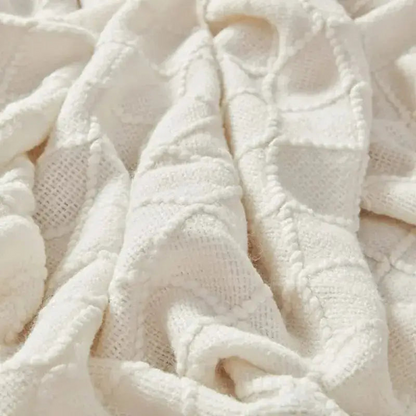 Knitted Decorative  Blankets -Beige