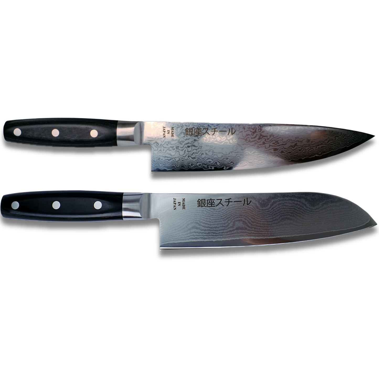 HAYAMI Essential set: Two VG10 Damascus Steel Knives, Made in Japan