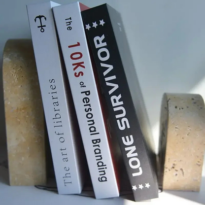 Vintage Travertine  Bookends