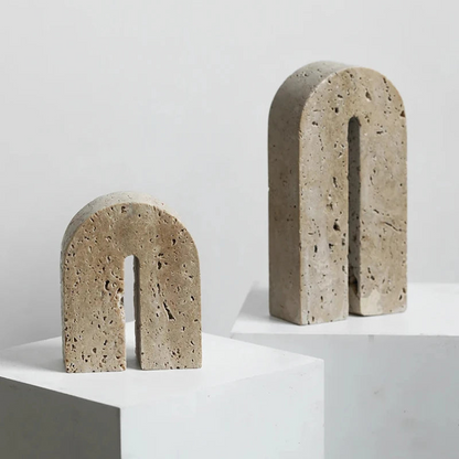 Vintage Travertine  Bookends