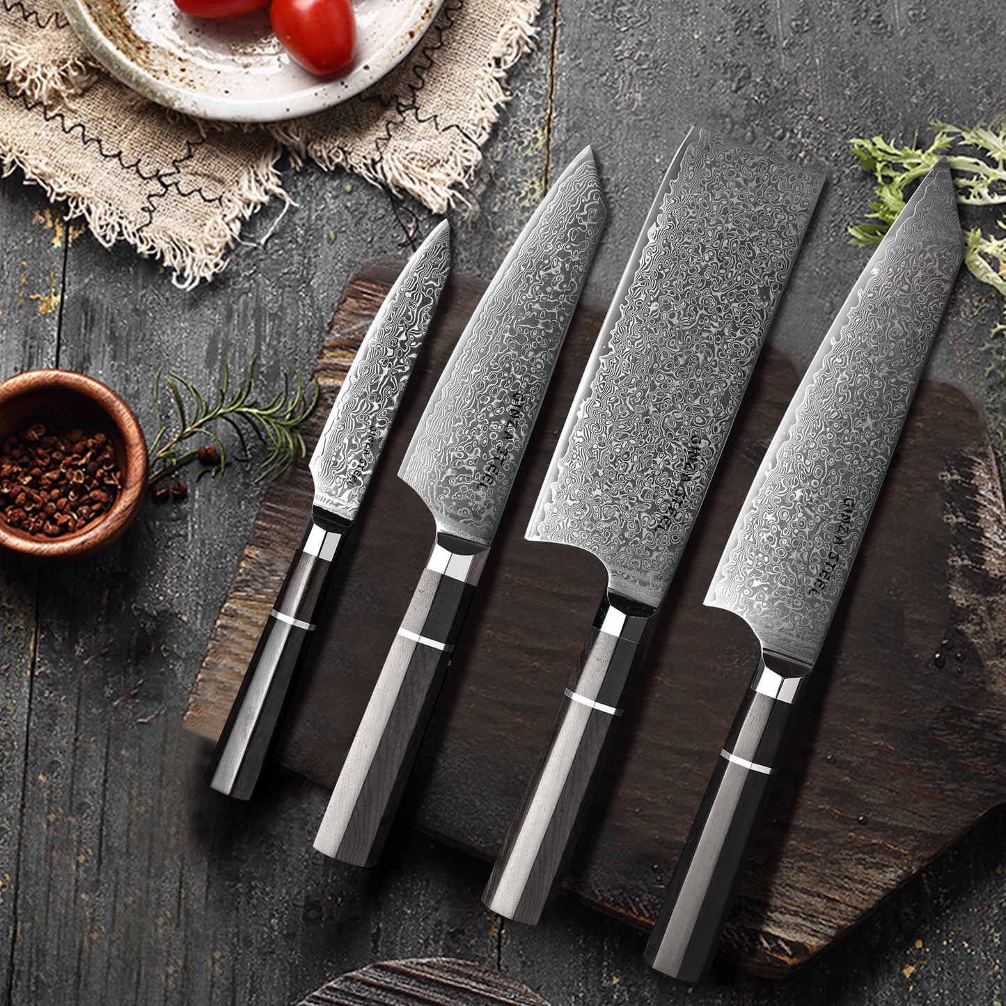 KASAI KOGATANA FIVE | Essential 5 pcs Knife set | 4 Knives with Magnetic Wood Block