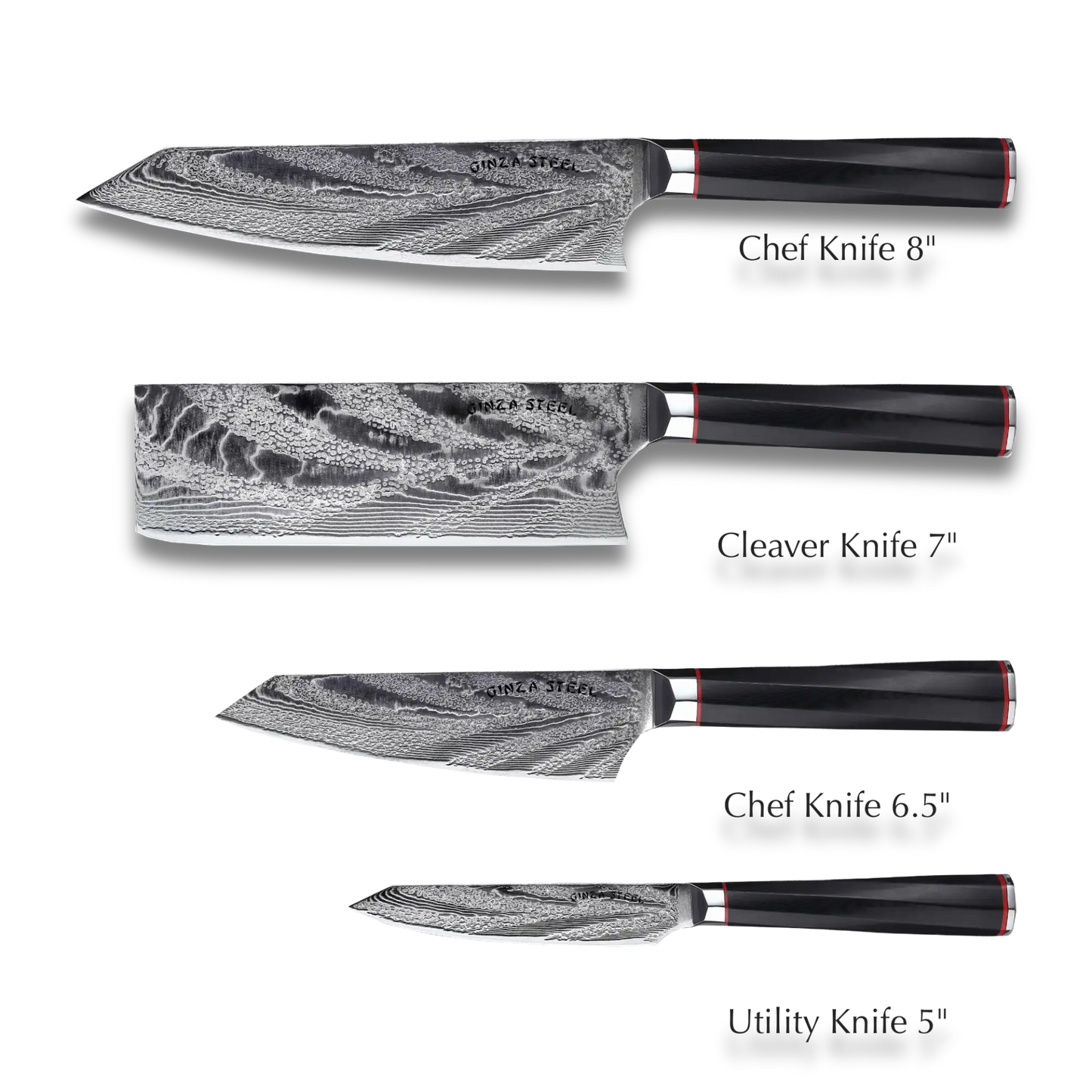 KATANA FIVE | Essential 5 pcs Knife set | 4 Knives with Magnetic Wood Block