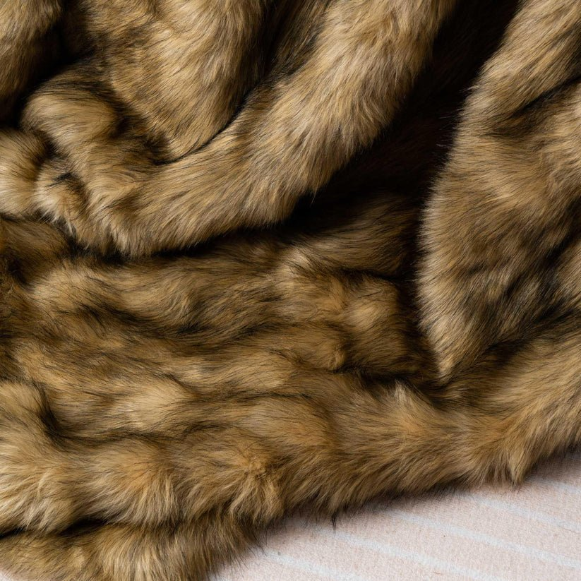 Faux Fur Lyxpläd i Ockra