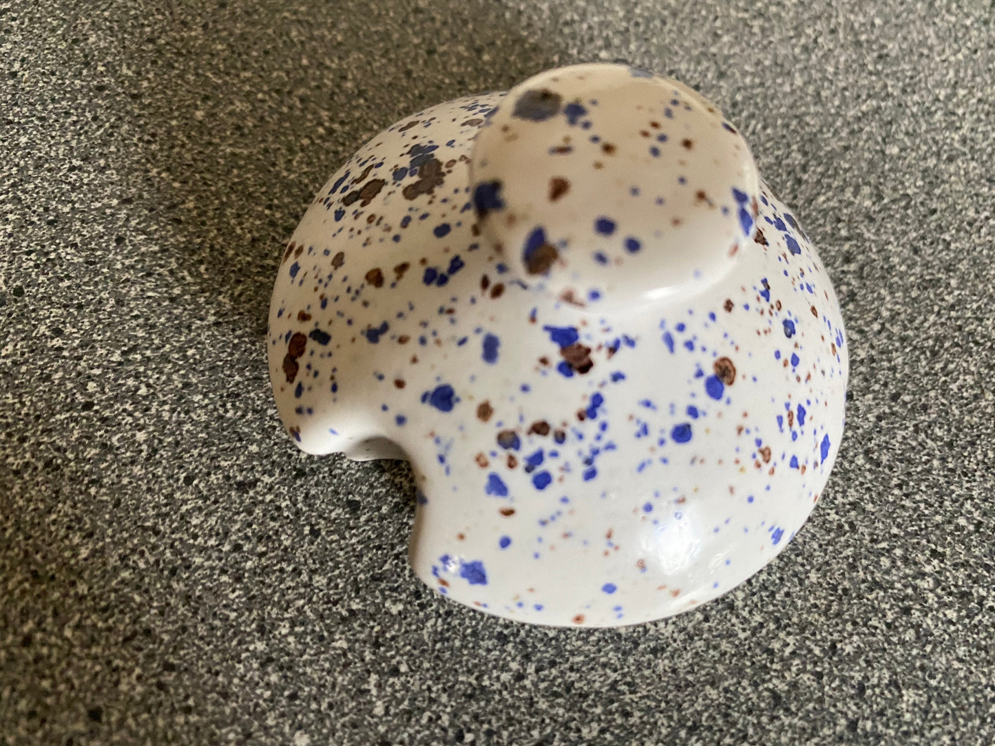 Sugar Bowl with Lid and Spoon in Speckled Blue Glaze