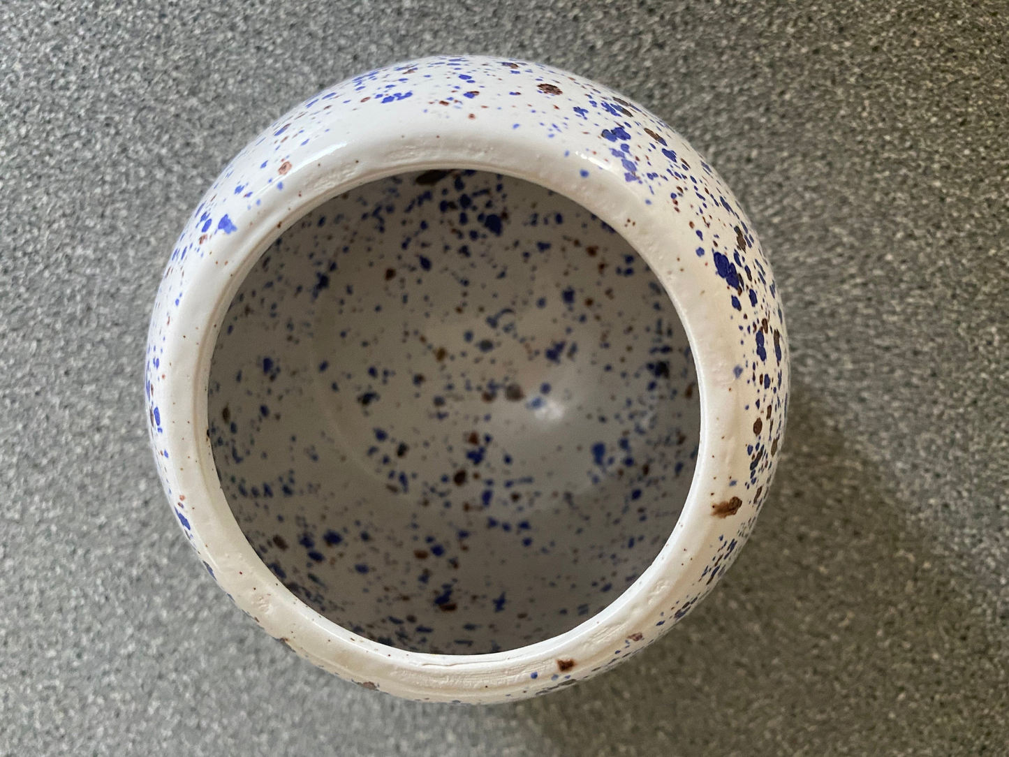 Sugar Bowl with Lid and Spoon in Speckled Blue Glaze